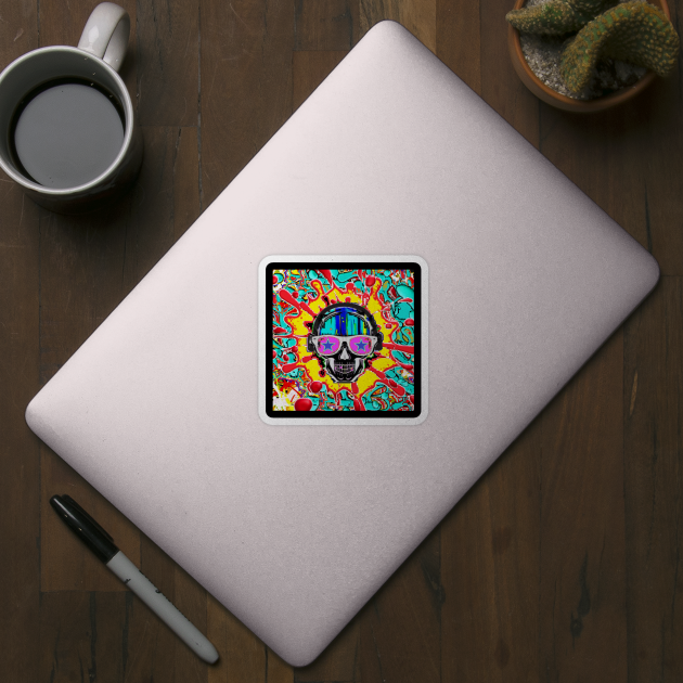 Rainbow Gothic sticker 777 by LowEndGraphics